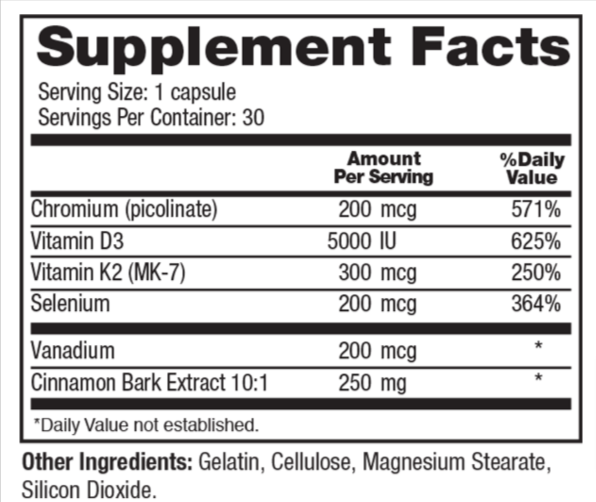 CinnaChroma Supplement Facts